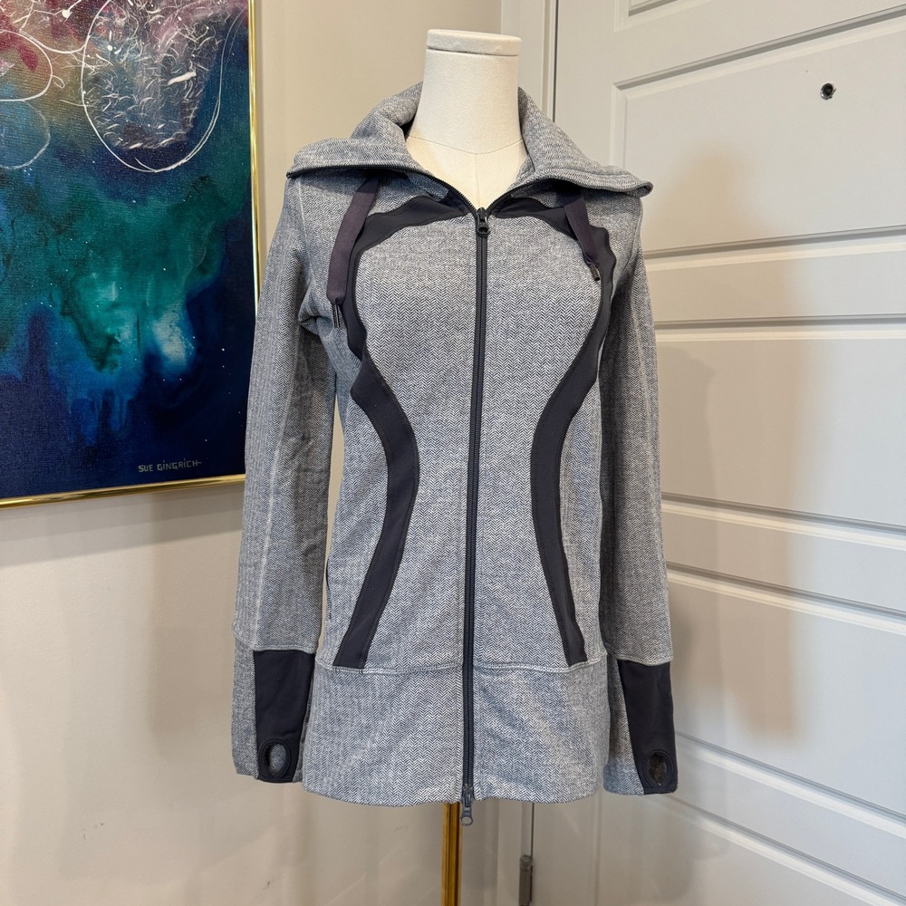 Y2K Lululemon Stride Jacket in Ghost Herringbone Full Zip Jacket Size 6 EUC